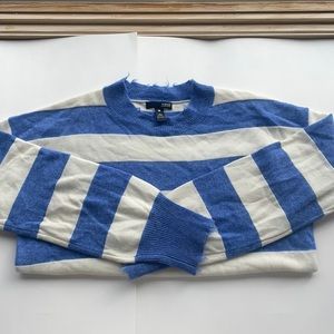 Aqua Womens 100% Cashmere Striped Sweater